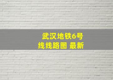 武汉地铁6号线线路图 最新